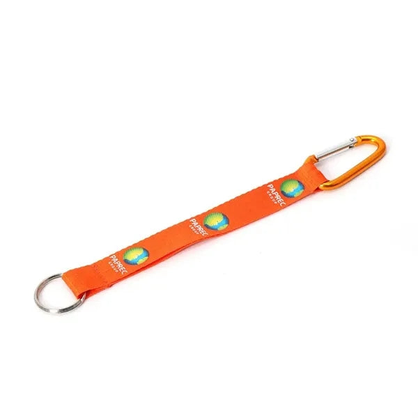 3/4" Sublimated Polyester Pocket Lanyard w/Carabiner Keyring