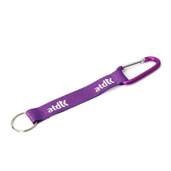 3/4" Sublimated Polyester Pocket Lanyard w/Carabiner Keyring