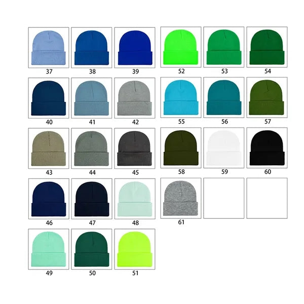 Knit Beanie Hat with 60 Color Options