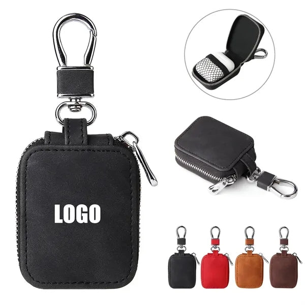 PU Leather Earphone Case With Keychain