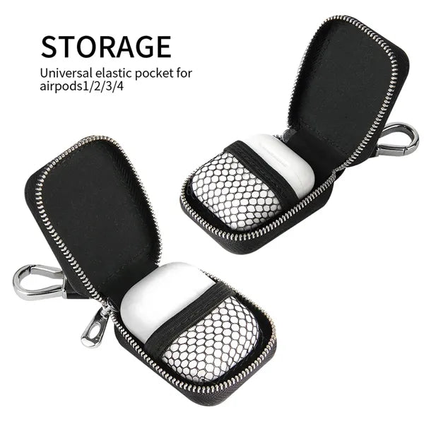 PU Leather Earphone Case With Keychain