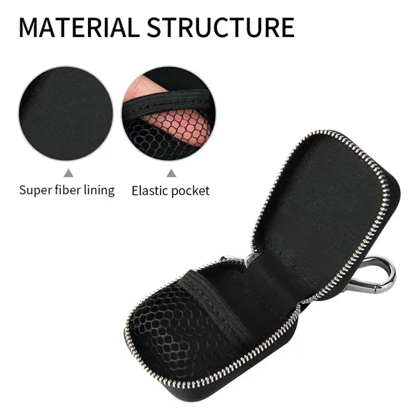 PU Leather Earphone Case With Keychain