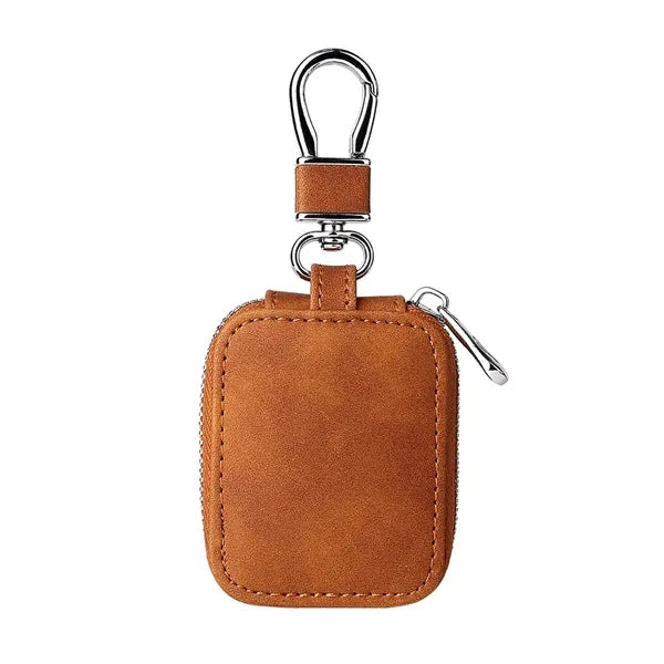 PU Leather Earphone Case With Keychain