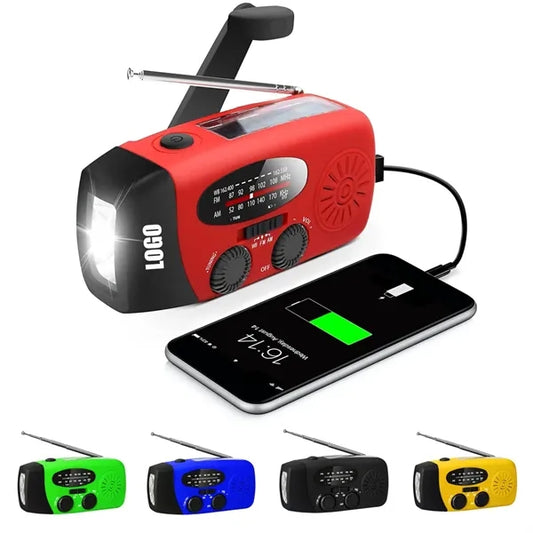 Emergency Hand Crank Radio with LED Flashlight