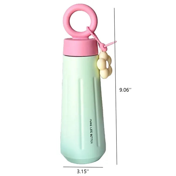 15 oz Simple Female Student Flower Carrying Ring Walking Mug