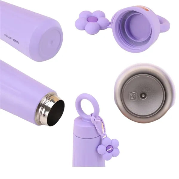 15 oz Simple Female Student Flower Carrying Ring Walking Mug