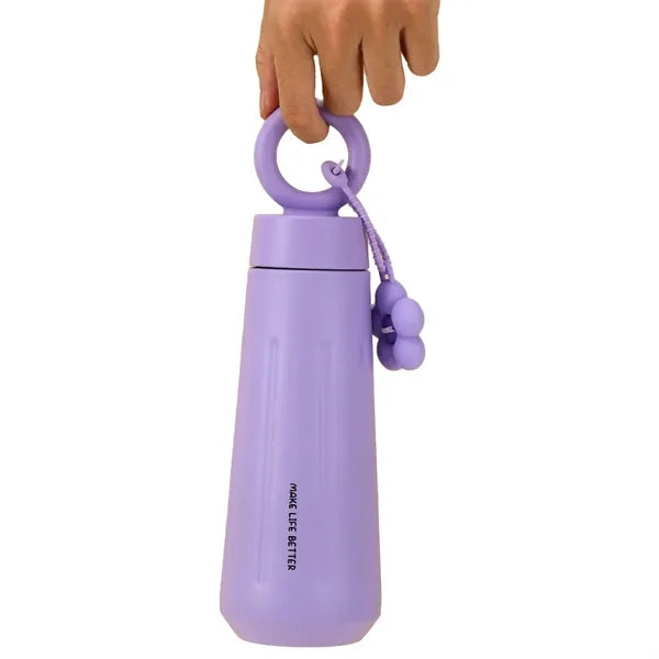 15 oz Simple Female Student Flower Carrying Ring Walking Mug