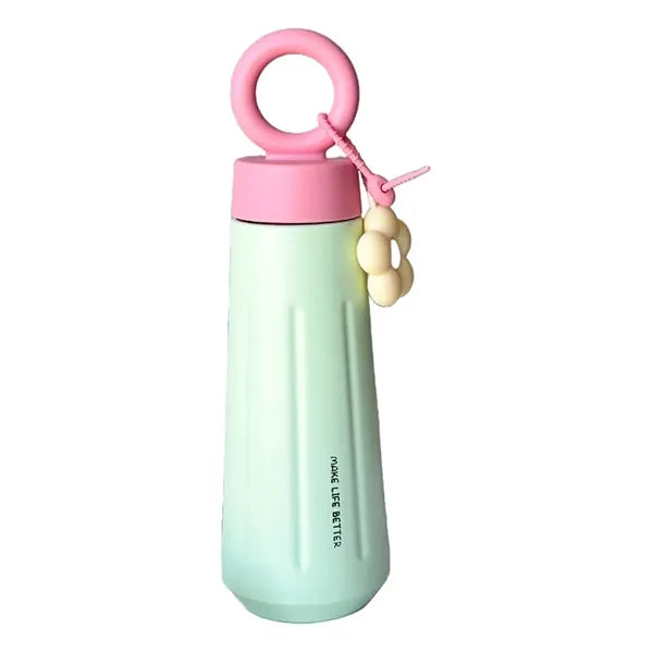 15 oz Simple Female Student Flower Carrying Ring Walking Mug