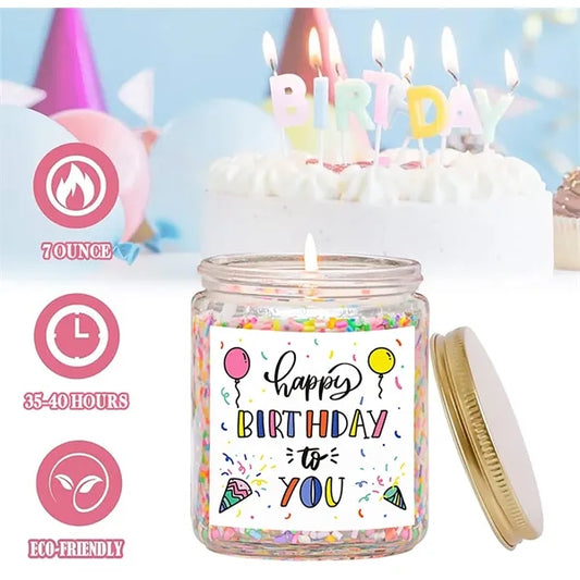 Happy Birthday Natural Soy Wax Vanilla Scented Candles