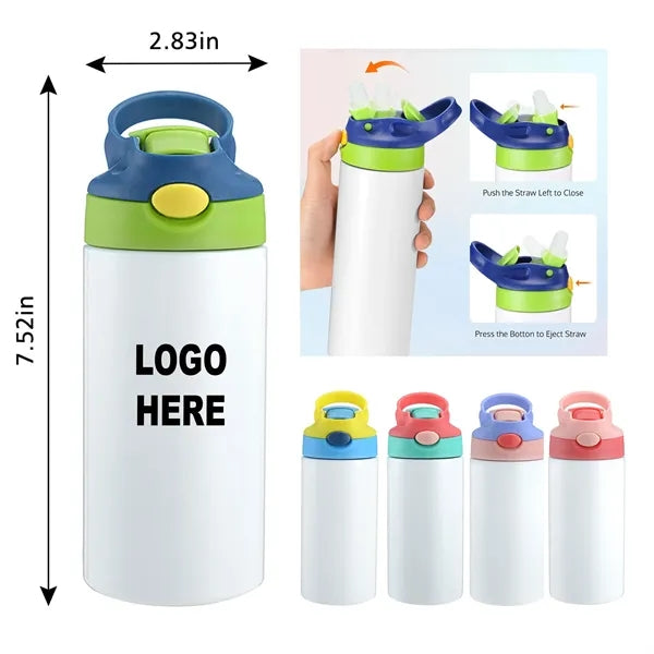 12oz Insulated Tumbler with Flip-Up Straw & Portable Handle