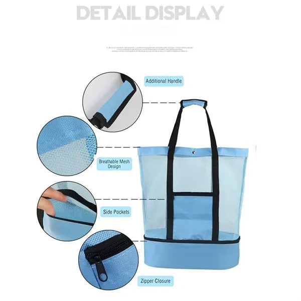 Beach Bag Double Layer Mesh Handbag