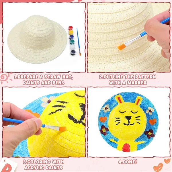 DIY Painting Straw Hats