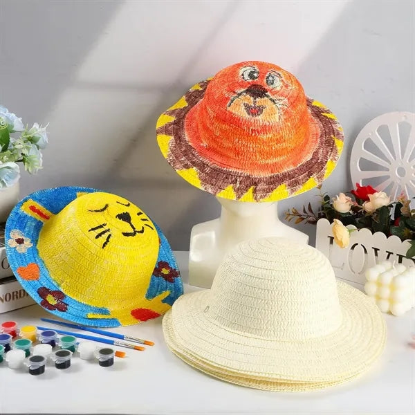 DIY Painting Straw Hats