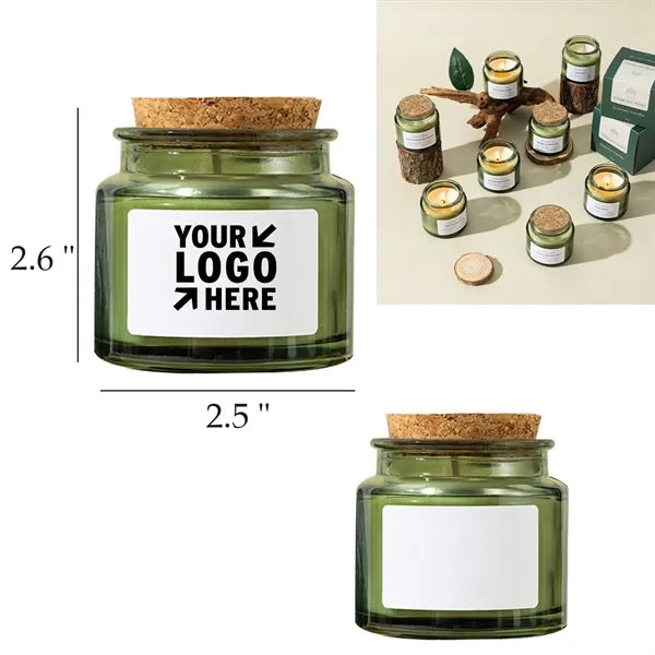 Forest-Inspired Soy Wax Candle - Green Glass Aroma Gift