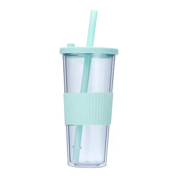 24 Ounce Plastic Cup With Straw