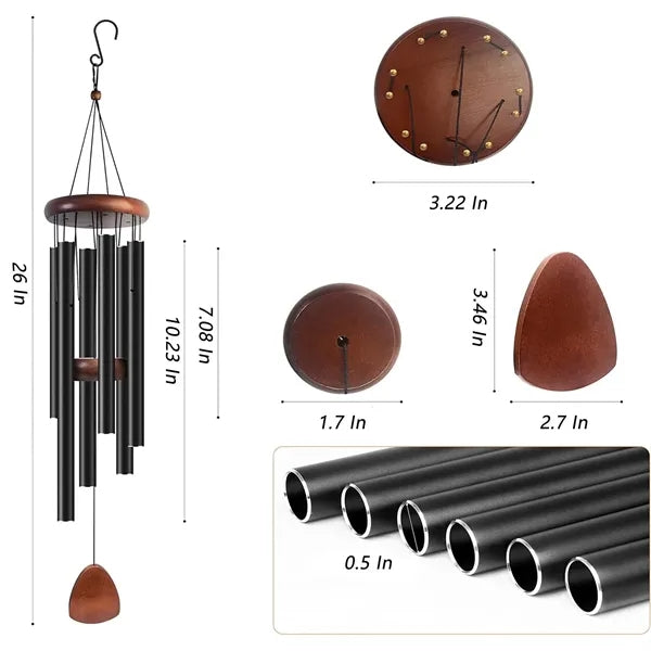 Aluminum Tubes Wooden Wind Chimes