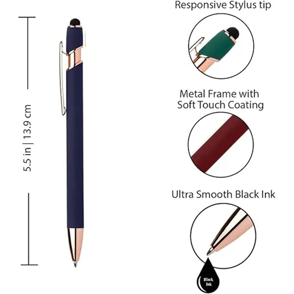 Stylus Tip Metal Rose Gold Ballpoint Pen