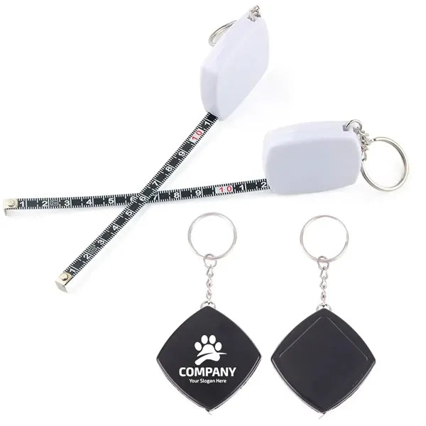 Keychain with Mini Steel Tape Measure