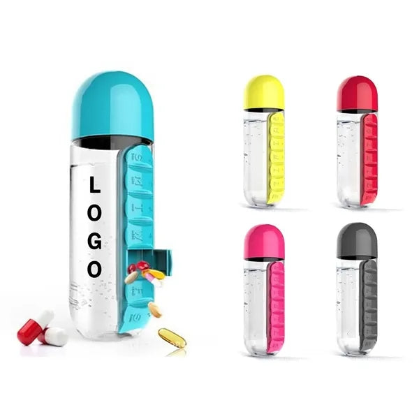 Portable Two-In-One Medicine Box Water Cup