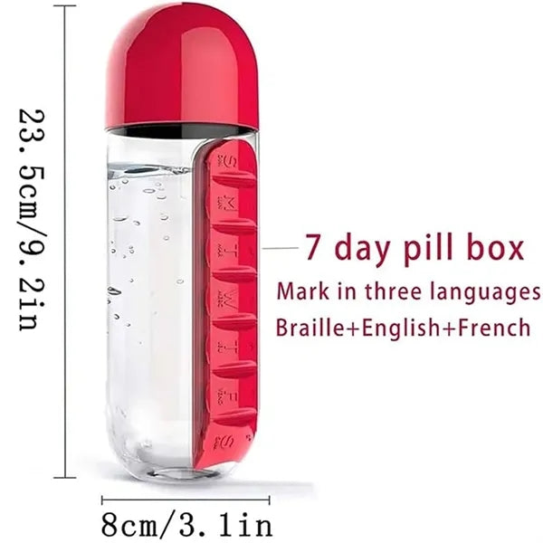 Portable Two-In-One Medicine Box Water Cup