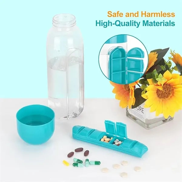 Portable Two-In-One Medicine Box Water Cup