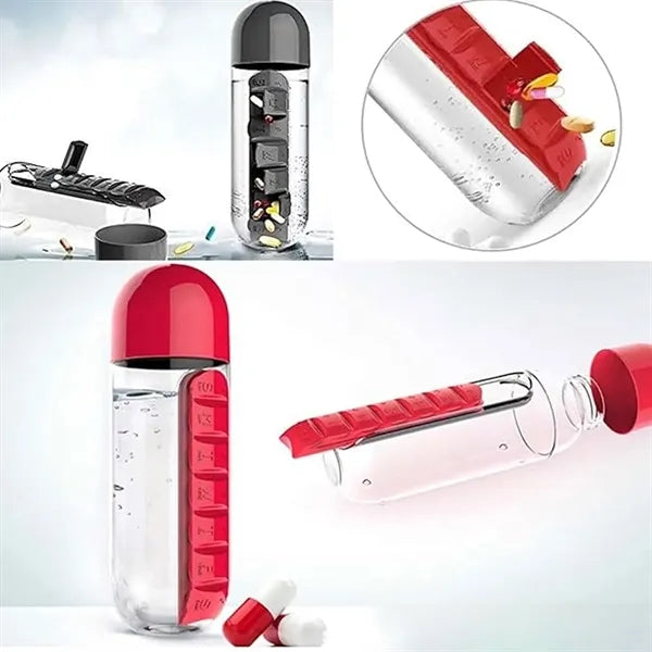 Portable Two-In-One Medicine Box Water Cup