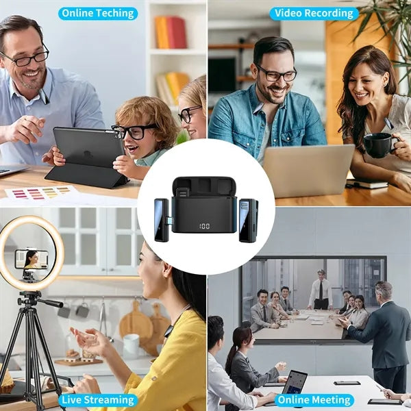 Dual Wireless Lavalier Microphone With Charging Case