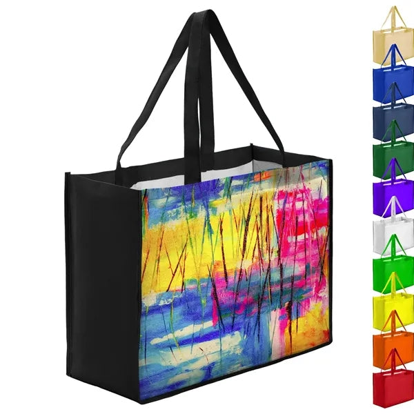 Sublimated PET Non-Woven Shopping Tote Bag Gusset 16"x12"x6"