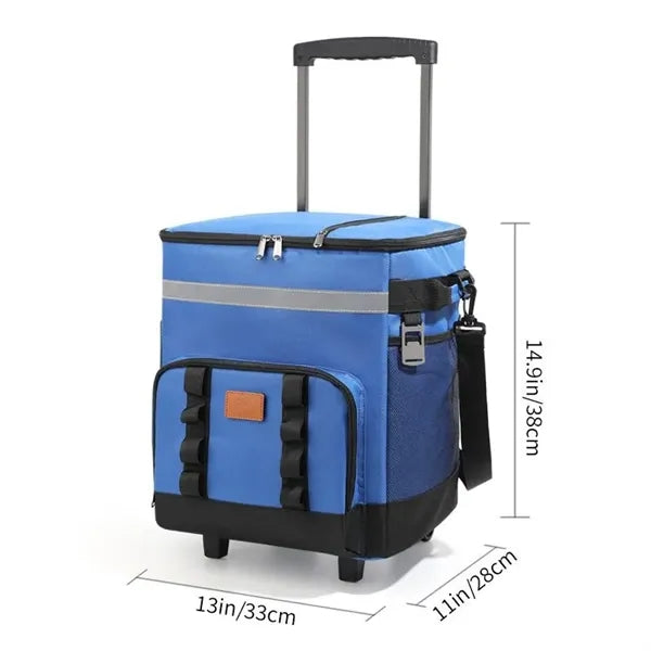 24 Can Insulated Rolling Cooler Bag With Bottle Opener