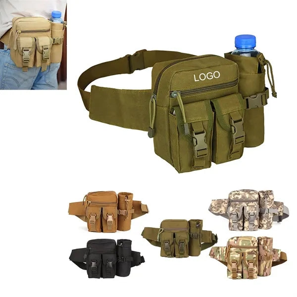 Military Tactical Waist Bag with Water Bottle Holder