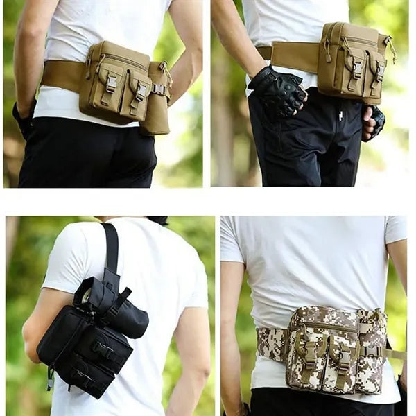 Military Tactical Waist Bag with Water Bottle Holder