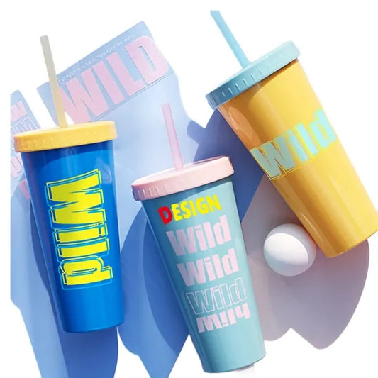 Straw Large Capacity Square Mug 50 MOQ