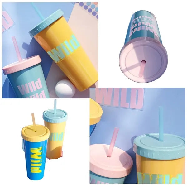 Straw Large Capacity Square Mug 50 MOQ