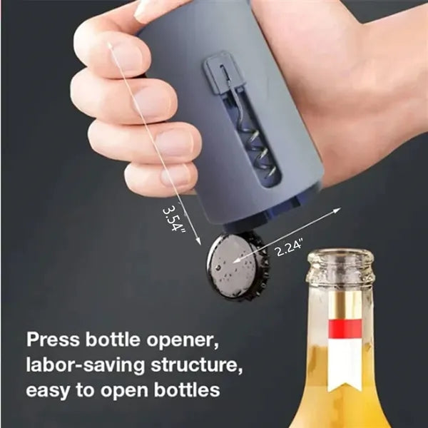 3-in-1 Magnetic Automatic Push Down BeerBottle Opener
