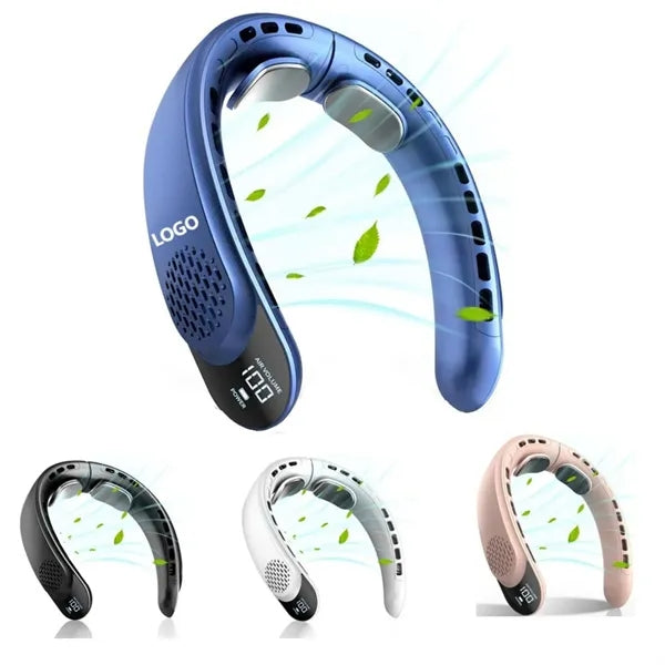 LED Display Rechargeable Neck Fan