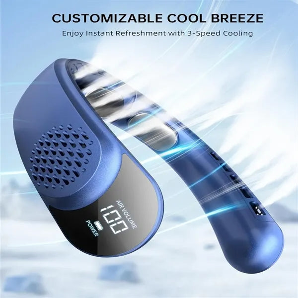 LED Display Rechargeable Neck Fan