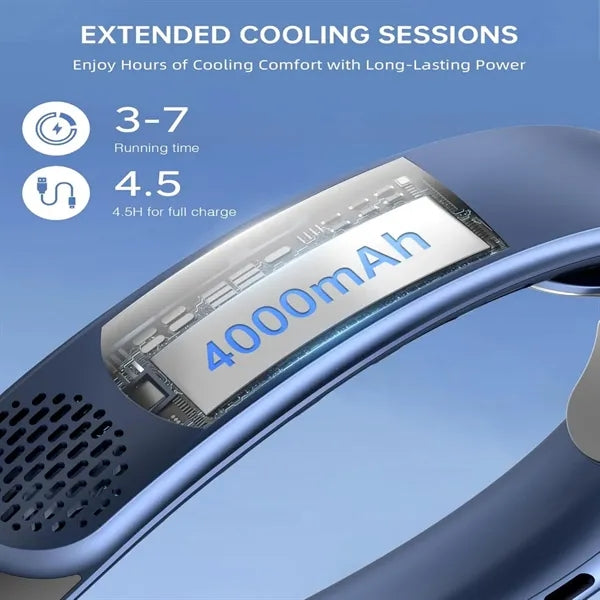 LED Display Rechargeable Neck Fan