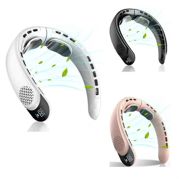 LED Display Rechargeable Neck Fan
