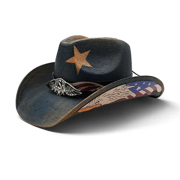 Viscose Cowboy Hat w/ Classic Retro Summer Sun Protection