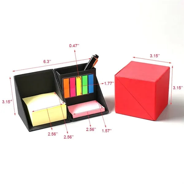 Multifunction Folding Cardboard Memo Cube and Desk Organizer