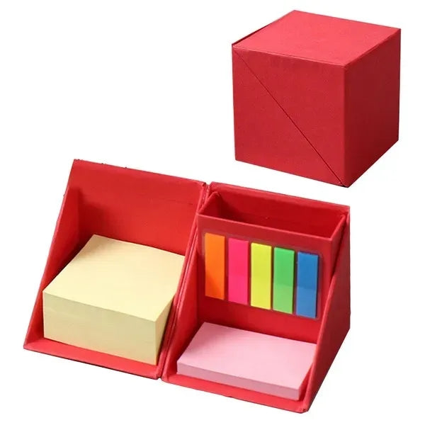 Multifunction Folding Cardboard Memo Cube and Desk Organizer