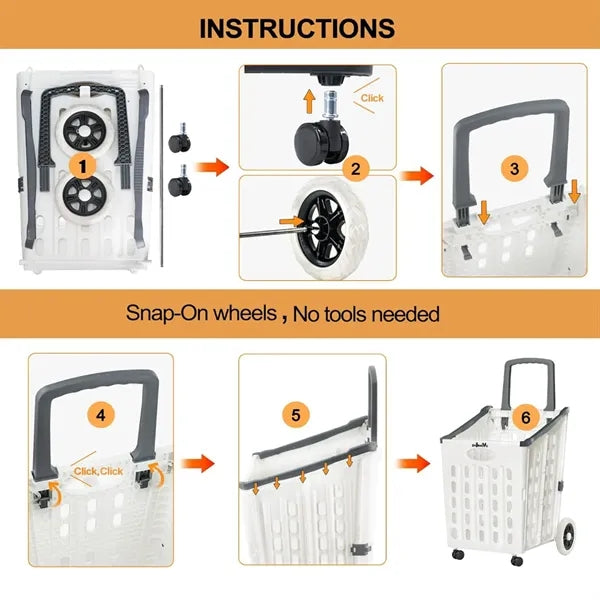 Hand Truck Foldable Trolley Portable Shopping Cart
