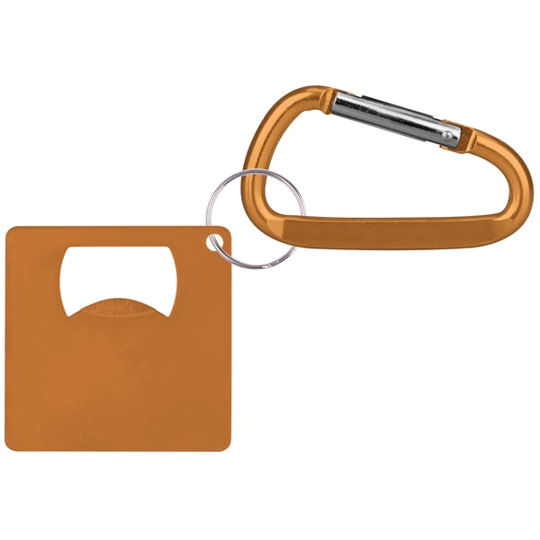 Large Square Shape Bottle Opener with Carabiner