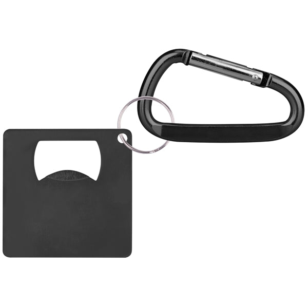 Large Square Shape Bottle Opener with Carabiner