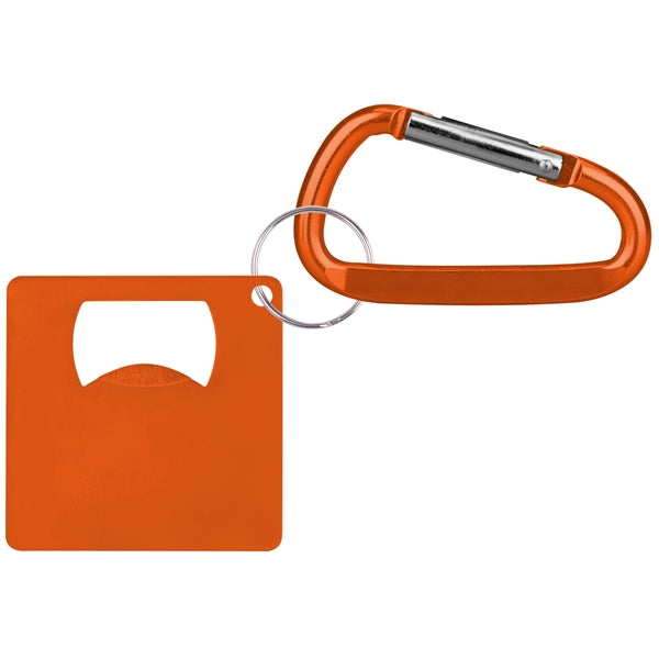 Large Square Shape Bottle Opener with Carabiner