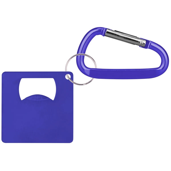 Large Square Shape Bottle Opener with Carabiner