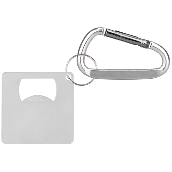 Large Square Shape Bottle Opener with Carabiner