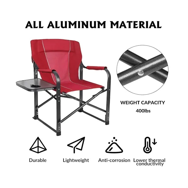 Portable Folding Camping Chair with Side Table