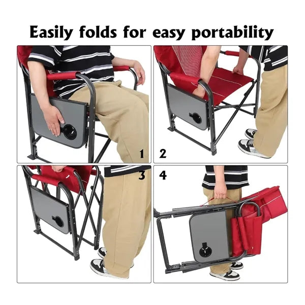 Portable Folding Camping Chair with Side Table
