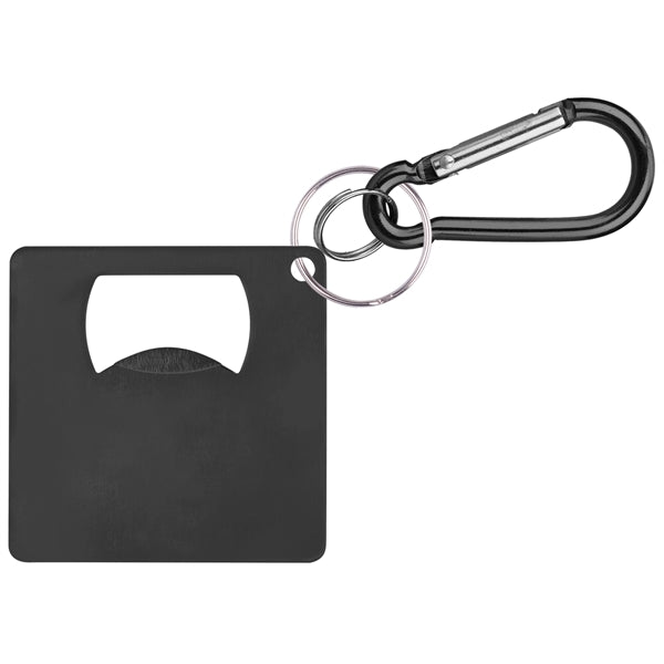 Large Square Shaped Bottle Opener with Carabiner